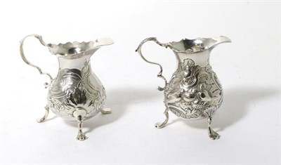 Lot 168 - Two Similar George II Silver Cream Jugs, Thomas Rush, London 1743 and Daniel Shaw, London 1748,...