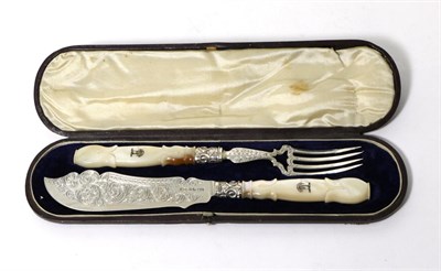 Lot 171 - A Pair of Small Victorian Silver Fish Servers, George Unite, Birmingham 1852, with engraved...