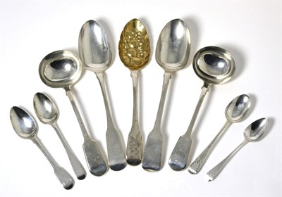 Lot 173 - A Group of George III and Later Silver Spoons, various dates and makers, including: a pair of...