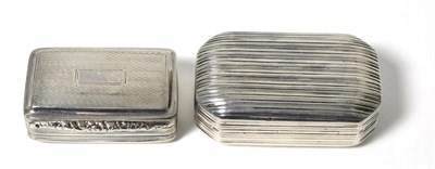 Lot 185 - A George III Silver Snuff Box, John Shaw, Birmingham c.1810, with fluted/ribbed decoration; and...