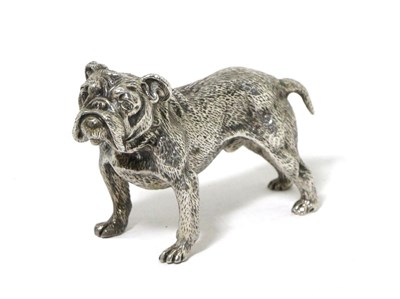 Lot 200 - A Silver Model of Bulldog, Francis Howard, Sheffield 2010, modelled standing, 9cm long, 5.9ozt