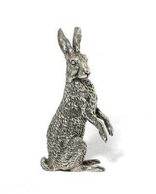 Lot 202 - A Silver Model of a Hare, Francis Howard, Sheffield 2009, modelled seated upright, 9cm high, 6.7ozt
