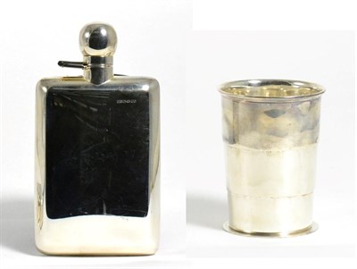 Lot 210 - A Silver Hip Flask, Practical Silverware, London 2007, of slightly curved form; and A Silver...