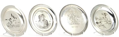 Lot 213 - Two Silver Peter Scott Plates, John Pinches, London 1971/72, with ducks and geese in flight;...