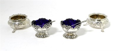 Lot 218 - A Pair of Victorian Circular Silver Salts, Henry William Curry, London 1874, with foliate...