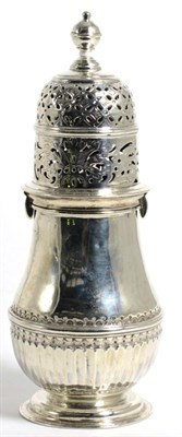 Lot 225 - A Large Victorian Silver Caster, George Nathan & Ridley Hayes, Chester 1896, the pierced domed...