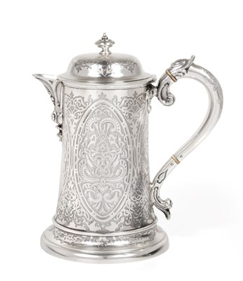 Lot 248 - A Large Victorian Scottish Silver Flagon or Covered Jug, John Muirhead & Son, Glasgow 1866, of...