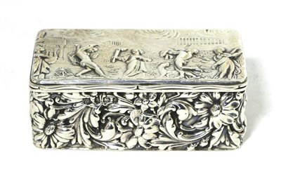 Lot 257 - An Edwardian Silver Table Snuff or Tobacco Box, Charles S. Green, Birmingham 1903, the cover with a