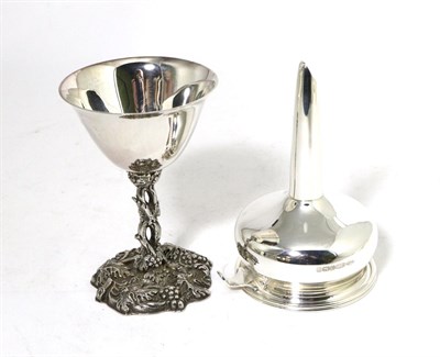 Lot 267 - A Modern Silver Wine Funnel, Broadway & Co, Birmingham 2005, plain with lift out strainer; and...