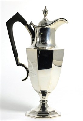 Lot 287 - A George V Silver Wine Ewer, William Hutton & Sons, Sheffield 1911, the octagonal body on...