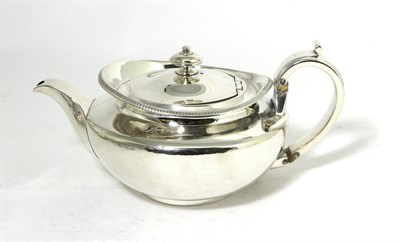Lot 293 - A George III Silver Teapot, Rebecca Emes & Edward Barnard, London 1812, squat circular with...