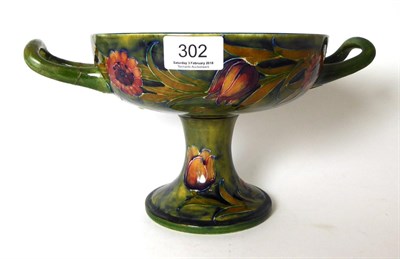 Lot 302 - A Moorcroft pottery tazza (a.f.)