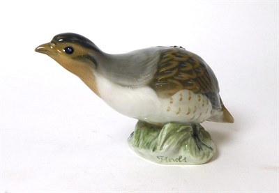 Lot 310 - A Royal Copenhagen porcelain model of a partridge, 2261, signed G Herald to base