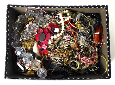 Lot 314 - A good selection of costume jewellery, including beaded necklaces, bangles and brooches,...