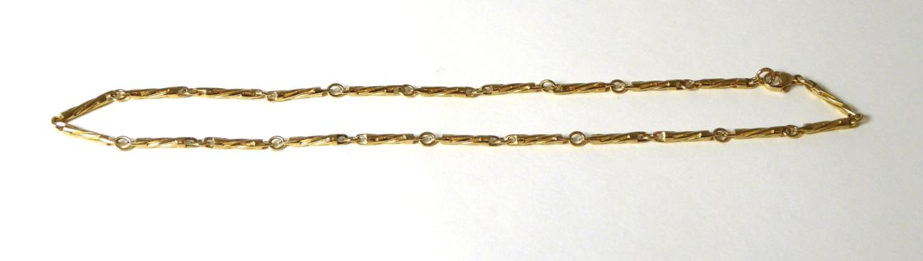 Lot 336 - A 9 carat gold fancy link chain, length 35.5cm