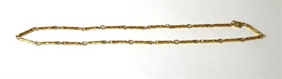 Lot 336 - A 9 carat gold fancy link chain, length 35.5cm
