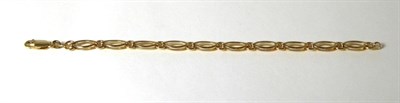 Lot 341 - A 9 carat gold fancy link bracelet, length 19cm