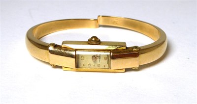 Lot 408 - A lady's wristwatch, case stamped '18k' ,0.750