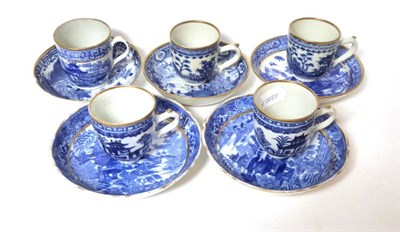 Lot 451 - A group of Chinese porcelain blue and white coffee cups and saucers; together with a similar...