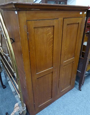 Lot 1048 - A pine two drawer larder cupboard
