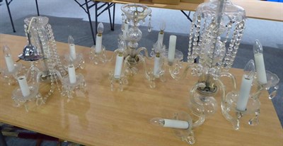 Lot 1072 - Three various glass chandeliers