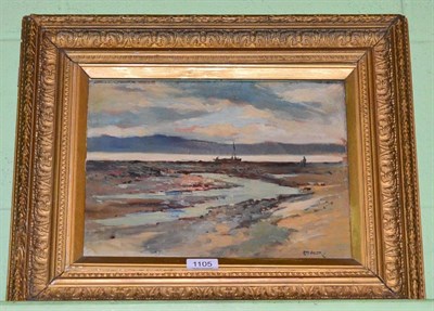 Lot 1105 - George Miller (19th/20th century) Beached boat at low tide, signed, oil on board