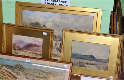 Lot 1116 - Phil Osment, The Conway Valley, watercolour, signed lower left; John Keeley, Borrowdale,...