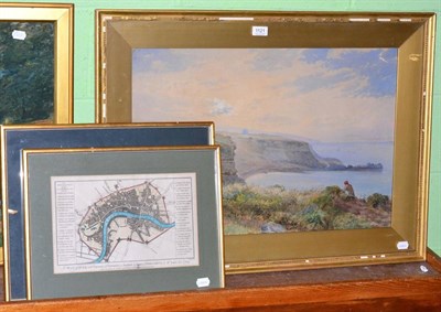 Lot 1121 - W.W Deane, a coastal landscape with ruined abbey, probably Whitby, watercolour, signed and...
