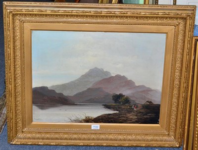 Lot 1122 - Lesley (19th century), figures in a highland landscape, oil on canvas