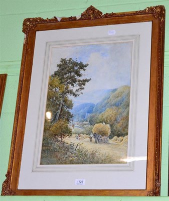 Lot 1125 - Wiggs Kinnaird, Harvest scene in landscape, watercolour, signed lower left