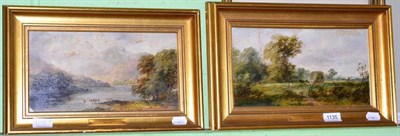 Lot 1135 - English School, 19th century, cattle in a lakeland landscape; and a haycart in a pastoral...