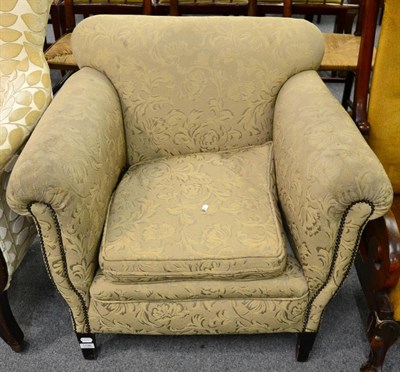 Lot 1196 - An early 20th century tub chair upholstered in gold fabric