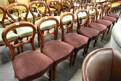 Lot 1202 - A set of six Victorian mahogany dining chairs, four stamped Chapman & Son, together with a...