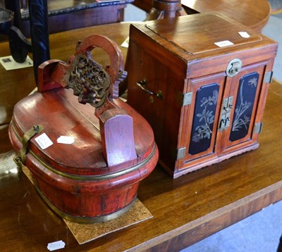 Lot 1221 - A Chinese table cabinet and lacquer box