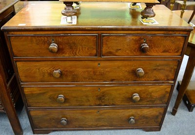 Lot 1238 - A 19th century mahogany chest of drawers, two short over three long drawers