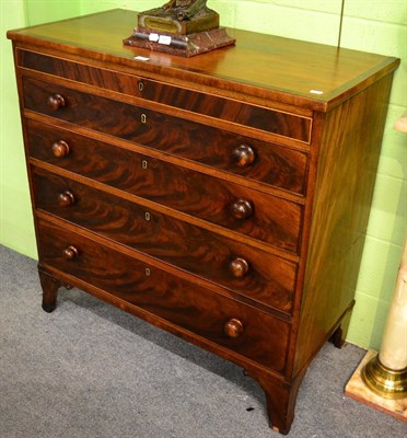 Lot 1273 - A Regency mahogany, crossbanded and boxwood strung straight front chest of drawers, early 19th...