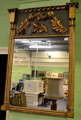 Lot 1275 - A gilt pier mirror with foliate decoration and fluted columns, 90cm by 61cm