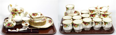 Lot 11 - Royal Albert Old Country Roses teaset (2 trays)