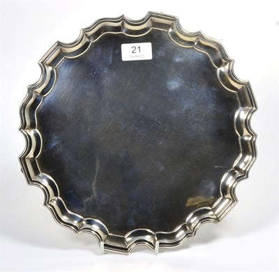 Lot 21 - A shaped circular silver salver, Jackson & Fullerton, London 1911, 30.5cm diam.,30.5ozt