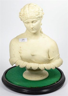 Lot 25 - A Victorian Copeland Parian bust of a maiden, on socle base marked Art Union of London,...
