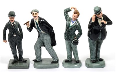 Lot 46 - Four Royal Doulton figures, Oliver Hardy HN2775, Stan Laurel HN2774, Groucho Marx HN2777 and...