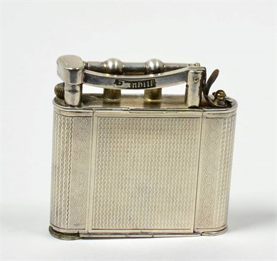 Lot 50 - A Dunhill silver plated combination lighter, lipstick and compact, 1st half 20th century, with...