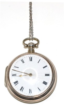Lot 67 - A silver pair cased verge pocket watch, movement signed Barwise, London and numbered 6509, both...