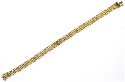 Lot 70 - A 9 carat gold brick link bracelet, length 18cm