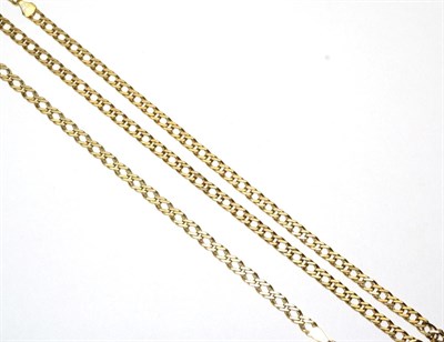 Lot 75 - A 9 carat gold cuban link necklace and bracelet suite, necklace length 45cm, bracelet length...