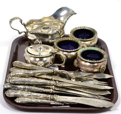 Lot 137 - Eight pairs of Victorian silver fish knives and forks, J.G, Birmingham 1864/69; together with a...