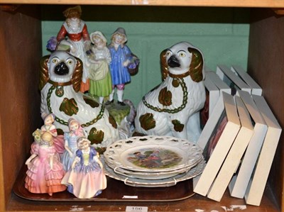 Lot 156 - A collection of ceramics including four Royal Doulton ladies; a pair of Staffordshire spaniels;...