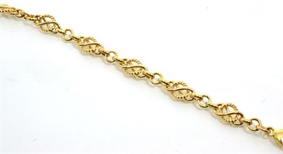 Lot 242 - A 9 carat gold bracelet, formed of figure-of-eight rope links, length 18cm