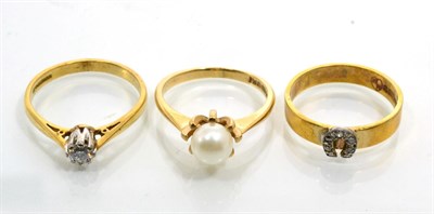 Lot 248 - A 9 carat gold diamond horseshoe ring, a white gold horseshoe set with eight-cut diamonds, to a...