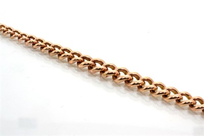 Lot 249 - A tapering curb link bracelet, converted from an albert, with clip fastening, length 21.5cm,...